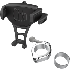 Ciro Phone Holder - Constrictor - Black - Chrome 1-1/8" | 1-1/4" Handlebar Mount - 0636-0574 50354